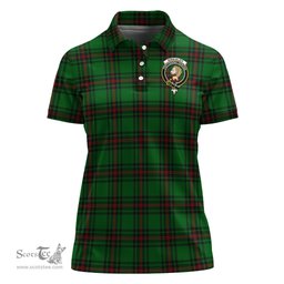 Scottish Kirkaldy Clan Tartan Polo Shirt with Family Crest For Women, Women's Scottish Polo Shirt Scottish Plaid Tartan Plaid - ScotsTee - scotstee.com