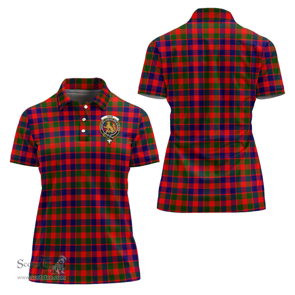 Scottish Gow Modern Clan Tartan Polo Shirt with Family Crest For Women, Women's Scottish Polo Shirt Scottish Plaid Tartan Plaid - ScotsTee - scotstee.com