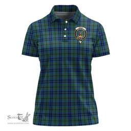 Scottish Keith Clan Tartan Polo Shirt with Family Crest For Women, Women's Scottish Polo Shirt Scottish Plaid Tartan Plaid - ScotsTee - scotstee.com