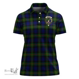 Scottish Jamieson Clan Tartan Polo Shirt with Family Crest For Women, Women's Scottish Polo Shirt Scottish Plaid Tartan Plaid - ScotsTee - scotstee.com