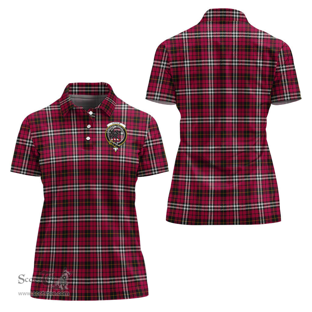 Scottish Little Clan Tartan Polo Shirt with Family Crest For Women, Women's Scottish Polo Shirt Scottish Plaid Tartan Plaid - ScotsTee - scotstee.com