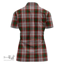 Scottish Lindsay Dress Red Clan Tartan Polo Shirt with Family Crest For Women, Women's Scottish Polo Shirt Scottish Plaid Tartan Plaid - ScotsTee - scotstee.com