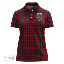 Scottish Kelly of Sleat Red Clan Tartan Polo Shirt with Family Crest For Women, Women's Scottish Polo Shirt Scottish Plaid Tartan Plaid - ScotsTee - scotstee.com