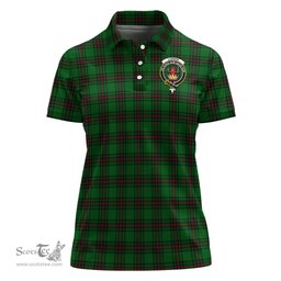 Scottish Lundin Clan Tartan Polo Shirt with Family Crest For Women, Women's Scottish Polo Shirt Scottish Plaid Tartan Plaid - ScotsTee - scotstee.com