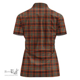 Scottish Innes Ancient Clan Tartan Polo Shirt with Family Crest For Women, Women's Scottish Polo Shirt Scottish Plaid Tartan Plaid - ScotsTee - scotstee.com