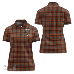 Scottish Innes Ancient Clan Tartan Polo Shirt with Family Crest For Women, Women's Scottish Polo Shirt Scottish Plaid Tartan Plaid - ScotsTee - scotstee.com