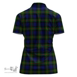 Scottish Gunn Modern Clan Tartan Polo Shirt with Family Crest For Women, Women's Scottish Polo Shirt Scottish Plaid Tartan Plaid - ScotsTee - scotstee.com