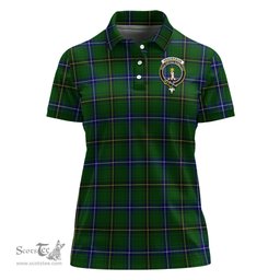 Scottish Henderson Modern Clan Tartan Polo Shirt with Family Crest For Women, Women's Scottish Polo Shirt Scottish Plaid Tartan Plaid - ScotsTee - scotstee.com
