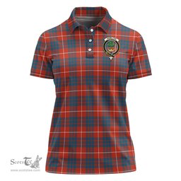 Scottish Hamilton Ancient Clan Tartan Polo Shirt with Family Crest For Women, Women's Scottish Polo Shirt Scottish Plaid Tartan Plaid - ScotsTee - scotstee.com