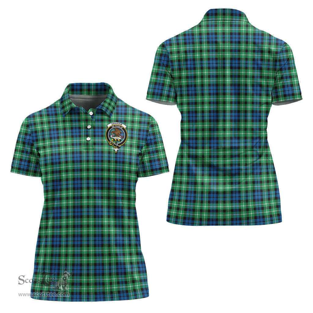 Scottish Graham of Montrose Ancient Clan Tartan Polo Shirt with Family Crest For Women, Women's Scottish Polo Shirt Scottish Plaid Tartan Plaid - ScotsTee - scotstee.com