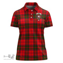 Scottish Heron Clan Tartan Polo Shirt with Family Crest For Women, Women's Scottish Polo Shirt Scottish Plaid Tartan Plaid - ScotsTee - scotstee.com