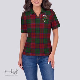 Scottish Grant Clan Tartan Polo Shirt with Family Crest For Women, Women's Scottish Polo Shirt Scottish Plaid Tartan Plaid - ScotsTee - scotstee.com