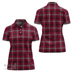 Scottish Little Clan Tartan Polo Shirt For Women, Women's Scottish Polo Shirt Scottish Plaid Tartan Plaid - ScotsTee - scotstee.com