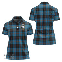 Scottish Horsburgh Clan Tartan Polo Shirt with Family Crest For Women, Women's Scottish Polo Shirt Scottish Plaid Tartan Plaid - ScotsTee - scotstee.com