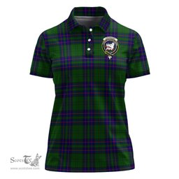 Scottish Lockhart Modern Clan Tartan Polo Shirt with Family Crest For Women, Women's Scottish Polo Shirt Scottish Plaid Tartan Plaid - ScotsTee - scotstee.com