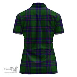 Scottish Lockhart Modern Clan Tartan Polo Shirt with Family Crest For Women, Women's Scottish Polo Shirt Scottish Plaid Tartan Plaid - ScotsTee - scotstee.com