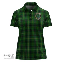 Scottish MacArthur Clan Tartan Polo Shirt with Family Crest For Women, Women's Scottish Polo Shirt Scottish Plaid Tartan Plaid - ScotsTee - scotstee.com
