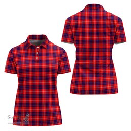 Scottish Hamilton Modern Clan Tartan Polo Shirt For Women, Women's Scottish Polo Shirt Scottish Plaid Tartan Plaid - ScotsTee - scotstee.com