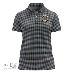 Scottish Gladstone Clan Tartan Polo Shirt with Family Crest For Women, Women's Scottish Polo Shirt Scottish Plaid Tartan Plaid - ScotsTee - scotstee.com