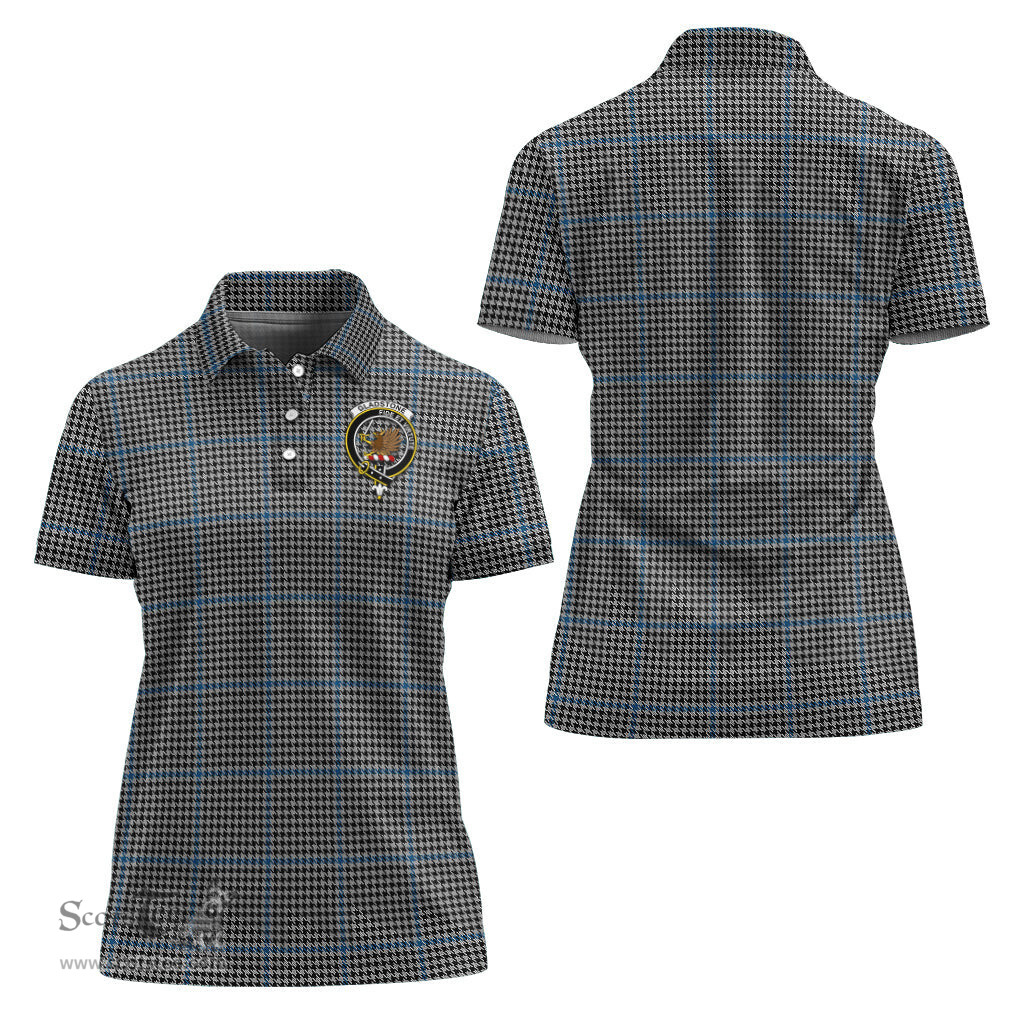 Scottish Gladstone Clan Tartan Polo Shirt with Family Crest For Women, Women's Scottish Polo Shirt Scottish Plaid Tartan Plaid - ScotsTee - scotstee.com