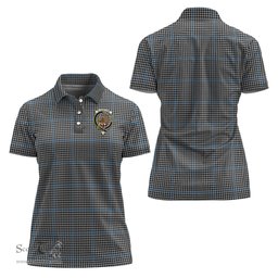 Scottish Gladstone Clan Tartan Polo Shirt with Family Crest For Women, Women's Scottish Polo Shirt Scottish Plaid Tartan Plaid - ScotsTee - scotstee.com