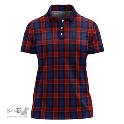 Scottish Graham of Menteith Red Clan Tartan Polo Shirt For Women, Women's Scottish Polo Shirt Scottish Plaid Tartan Plaid - ScotsTee - scotstee.com