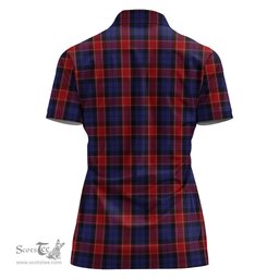 Scottish Graham of Menteith Red Clan Tartan Polo Shirt For Women, Women's Scottish Polo Shirt Scottish Plaid Tartan Plaid - ScotsTee - scotstee.com