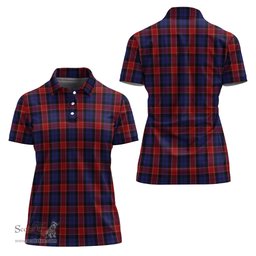 Scottish Graham of Menteith Red Clan Tartan Polo Shirt For Women, Women's Scottish Polo Shirt Scottish Plaid Tartan Plaid - ScotsTee - scotstee.com