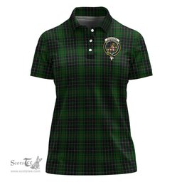 Scottish MacAulay Hunting Clan Tartan Polo Shirt with Family Crest For Women, Women's Scottish Polo Shirt Scottish Plaid Tartan Plaid - ScotsTee - scotstee.com