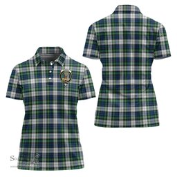 Scottish Gordon Dress Ancient Clan Tartan Polo Shirt with Family Crest For Women, Women's Scottish Polo Shirt Scottish Plaid Tartan Plaid - ScotsTee - scotstee.com