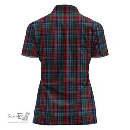 Scottish Gordon Red Clan Tartan Polo Shirt with Family Crest For Women, Women's Scottish Polo Shirt Scottish Plaid Tartan Plaid - ScotsTee - scotstee.com