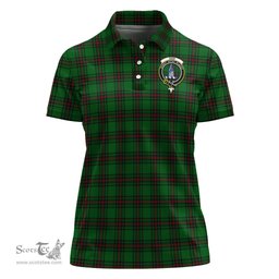 Scottish Ged Clan Tartan Polo Shirt with Family Crest For Women, Women's Scottish Polo Shirt Scottish Plaid Tartan Plaid - ScotsTee - scotstee.com
