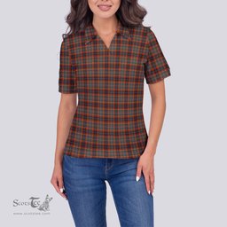 Scottish Innes Ancient Clan Tartan Polo Shirt For Women, Women's Scottish Polo Shirt Scottish Plaid Tartan Plaid - ScotsTee - scotstee.com