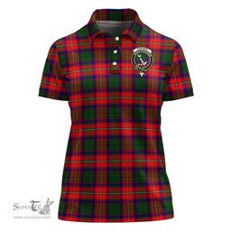 Scottish Hopkirk Clan Tartan Polo Shirt with Family Crest For Women, Women's Scottish Polo Shirt Scottish Plaid Tartan Plaid - ScotsTee - scotstee.com