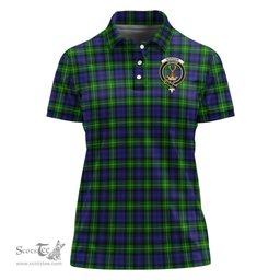 Scottish Gordon Modern Clan Tartan Polo Shirt with Family Crest For Women, Women's Scottish Polo Shirt Scottish Plaid Tartan Plaid - ScotsTee - scotstee.com