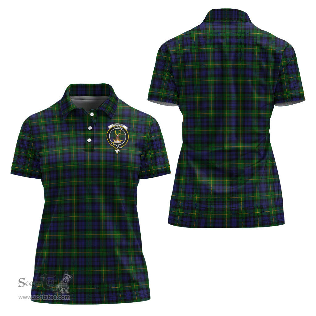 Scottish Gordon Clan Tartan Polo Shirt with Family Crest For Women, Women's Scottish Polo Shirt Scottish Plaid Tartan Plaid - ScotsTee - scotstee.com