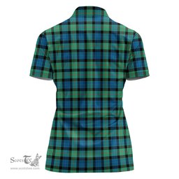 Scottish Gunn Ancient Clan Tartan Polo Shirt with Family Crest For Women, Women's Scottish Polo Shirt Scottish Plaid Tartan Plaid - ScotsTee - scotstee.com