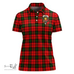 Scottish Kerr Modern Clan Tartan Polo Shirt with Family Crest For Women, Women's Scottish Polo Shirt Scottish Plaid Tartan Plaid - ScotsTee - scotstee.com