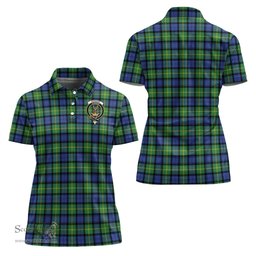 Scottish Gordon Old Ancient Clan Tartan Polo Shirt with Family Crest For Women, Women's Scottish Polo Shirt Scottish Plaid Tartan Plaid - ScotsTee - scotstee.com