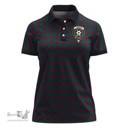 Scottish Jardine Dress Clan Tartan Polo Shirt with Family Crest For Women, Women's Scottish Polo Shirt Scottish Plaid Tartan Plaid - ScotsTee - scotstee.com