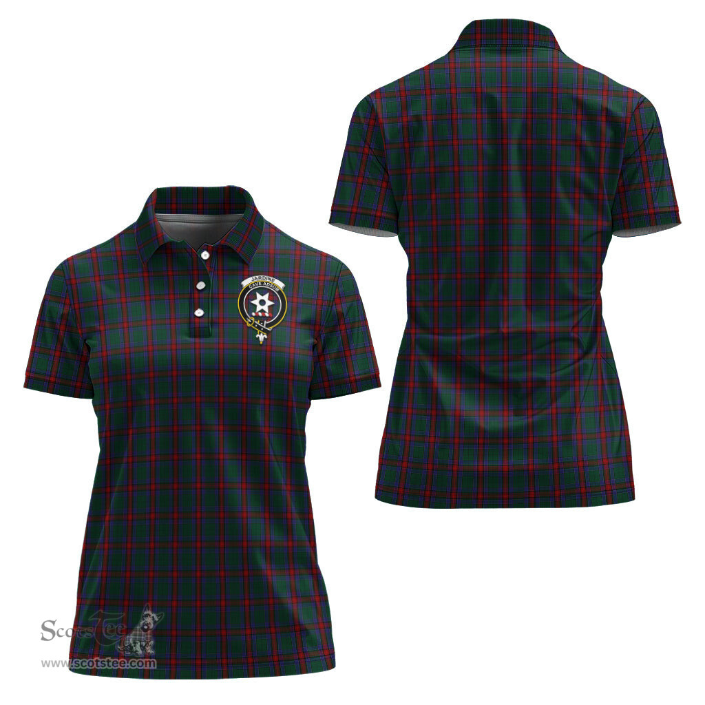 Scottish Jardine Dress Clan Tartan Polo Shirt with Family Crest For Women, Women's Scottish Polo Shirt Scottish Plaid Tartan Plaid - ScotsTee - scotstee.com