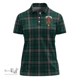 Scottish Kelly of Sleat Hunting Clan Tartan Polo Shirt with Family Crest For Women, Women's Scottish Polo Shirt Scottish Plaid Tartan Plaid - ScotsTee - scotstee.com