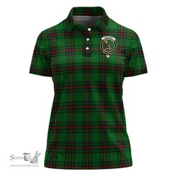 Scottish Kinloch Clan Tartan Polo Shirt with Family Crest For Women, Women's Scottish Polo Shirt Scottish Plaid Tartan Plaid - ScotsTee - scotstee.com