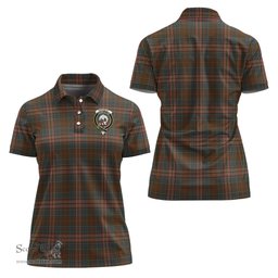 Scottish Kennedy Weathered Clan Tartan Polo Shirt with Family Crest For Women, Women's Scottish Polo Shirt Scottish Plaid Tartan Plaid - ScotsTee - scotstee.com