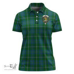 Scottish Hay Hunting Clan Tartan Polo Shirt with Family Crest For Women, Women's Scottish Polo Shirt Scottish Plaid Tartan Plaid - ScotsTee - scotstee.com