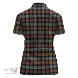 Scottish Gunn Weathered Clan Tartan Polo Shirt with Family Crest For Women, Women's Scottish Polo Shirt Scottish Plaid Tartan Plaid - ScotsTee - scotstee.com