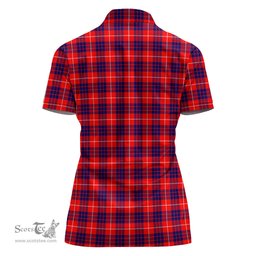 Scottish Hamilton Modern Clan Tartan Polo Shirt with Family Crest For Women, Women's Scottish Polo Shirt Scottish Plaid Tartan Plaid - ScotsTee - scotstee.com