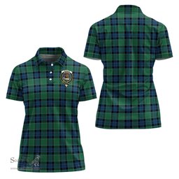 Scottish Graham of Menteith Ancient Clan Tartan Polo Shirt with Family Crest For Women, Women's Scottish Polo Shirt Scottish Plaid Tartan Plaid - ScotsTee - scotstee.com