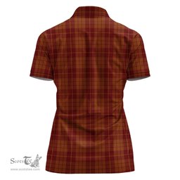 Scottish Hamilton Red Clan Tartan Polo Shirt For Women, Women's Scottish Polo Shirt Scottish Plaid Tartan Plaid - ScotsTee - scotstee.com
