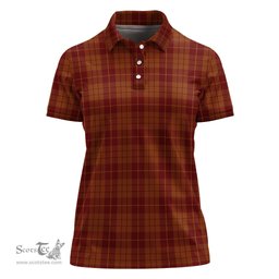 Scottish Hamilton Red Clan Tartan Polo Shirt For Women, Women's Scottish Polo Shirt Scottish Plaid Tartan Plaid - ScotsTee - scotstee.com